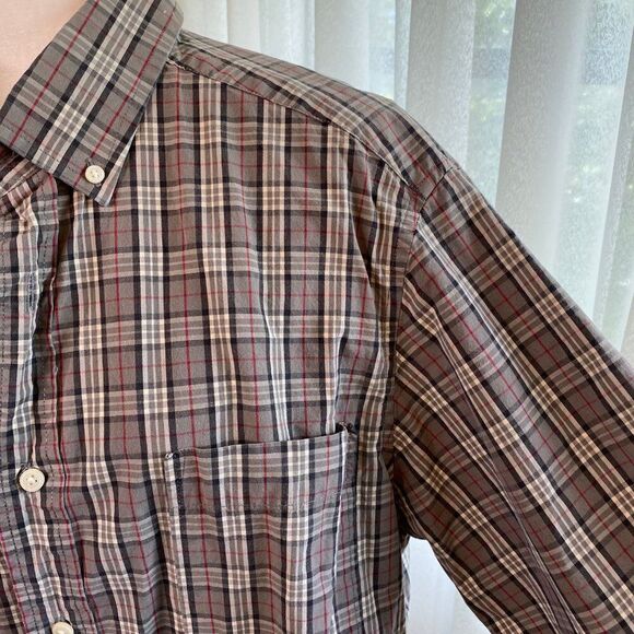 Eddie Bauer Legend Wash Plaid Button Front Shirt SZ L - Picture 3 of 16